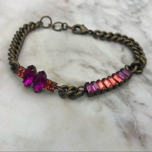 Chloe + Isabel Crystal Baguette Bracelet (Pink)